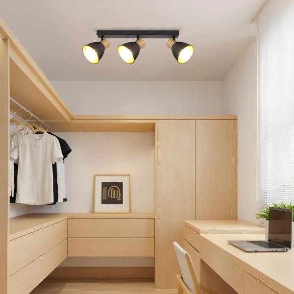 Brilagi - Faretto ODENSE 3xE14/10W/230V legno/nero