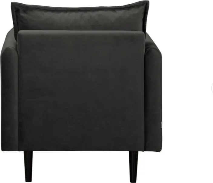 Poltrona grigio scuro con rivestimento in velluto Juli – Ropez