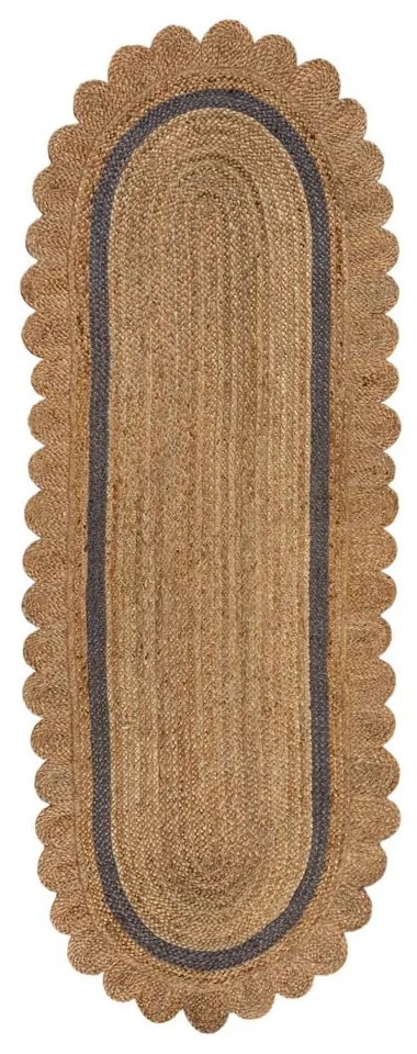 Passatoia grigia/di colore naturale in iuta tessuta a mano 80x230 cm Grace Grey – Flair Rugs