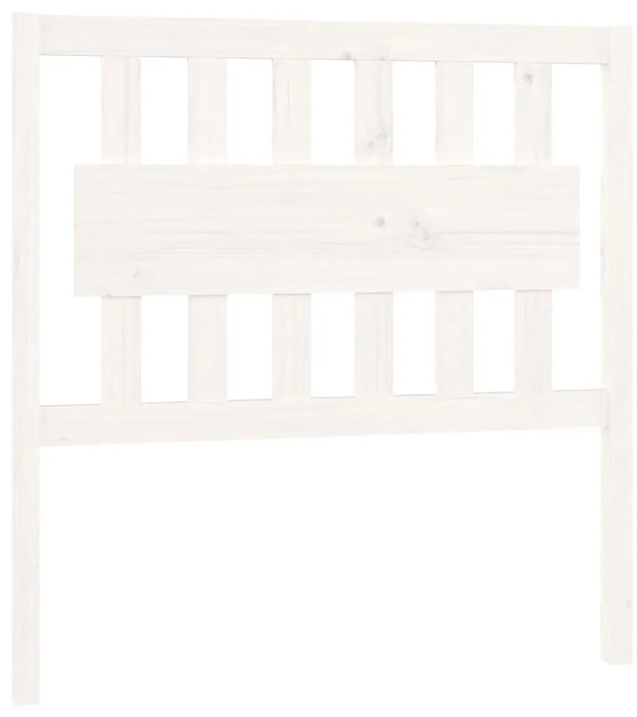 Testiera per letto bianca 95,5x4x100 cm legno massello di pino