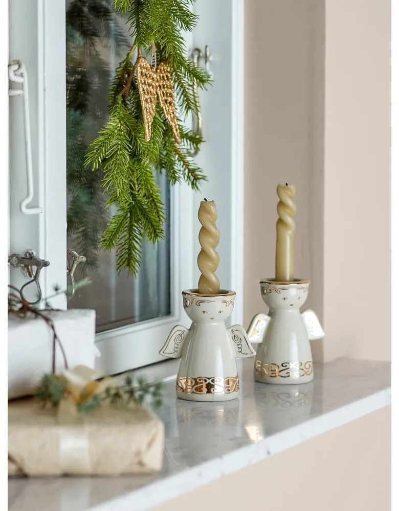 Portacandele in set in gres per lumino 2 pz Faella – Bloomingville