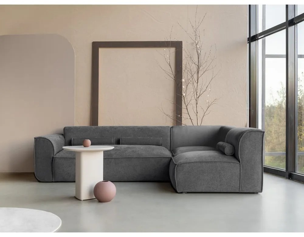 Divano angolare componibile grigio (con penisola a destra) Flex Felix – Miuform