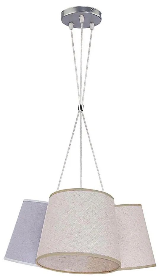 Duolla - Lampadario a sospensione con filo ROSSA 3xE27/40W/230V grigio/beige