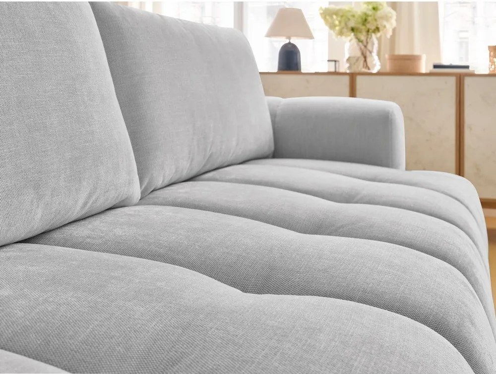 Divano grigio chiaro allungabile e con contenitore 251 cm Fuji – Bobochic Paris