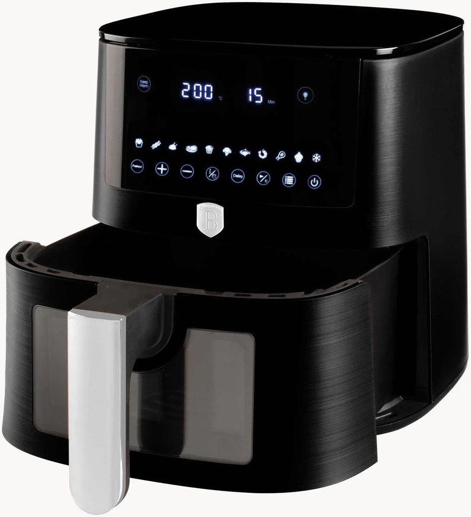 Friggitrice ad aria con finestra visibile Matte Black, 8 L