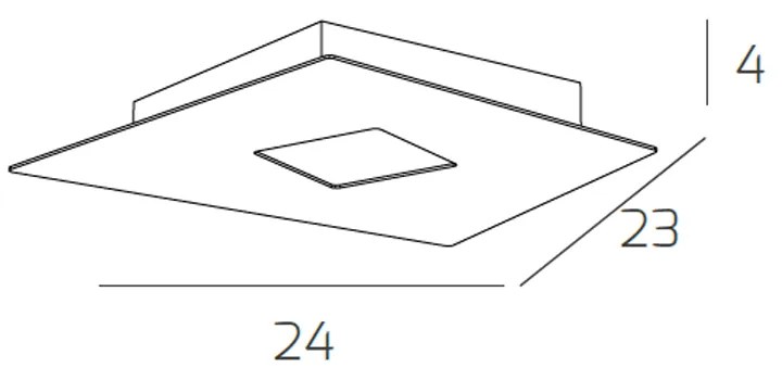 Plafoniera Moderna Note Metallo Grigio 1 Luce Gx53 24Cm