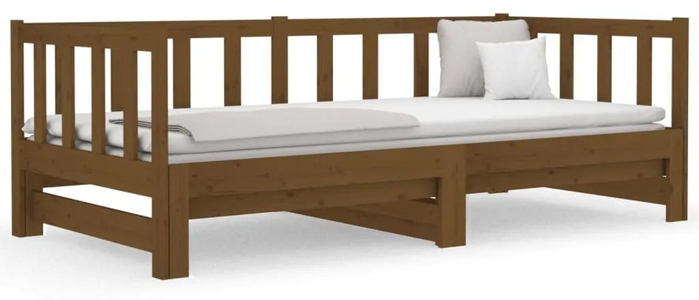 Dormeuse Estraibile Miele 2x(90x190) cm Legno Massello di Pino