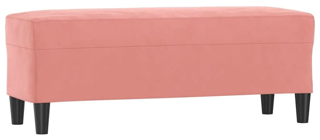 Panca rosa 100x35x41 cm in velluto