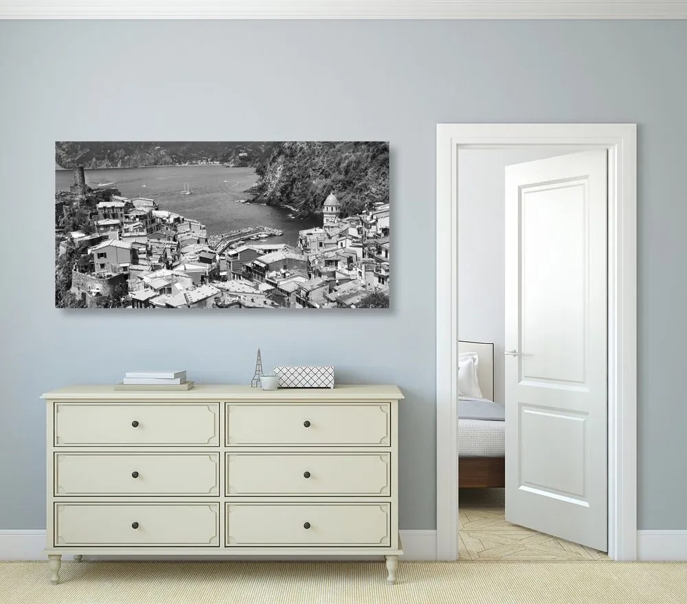 Quadro su tela – Costa d'Italia in bianco e nero