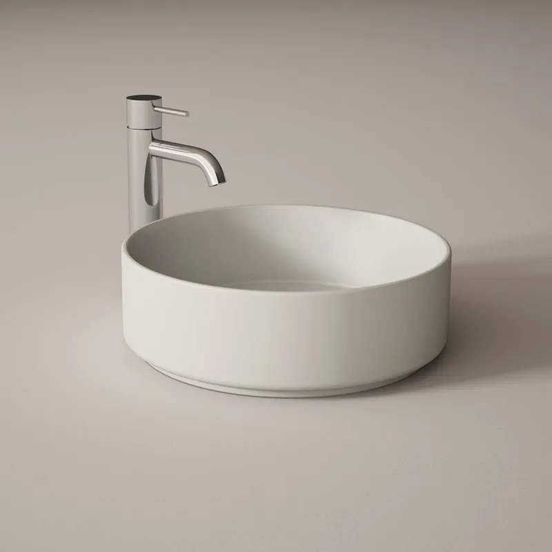 Lavabo da appoggio Colors tondo in ceramica L 37 x P 37 x H 12 cm crema