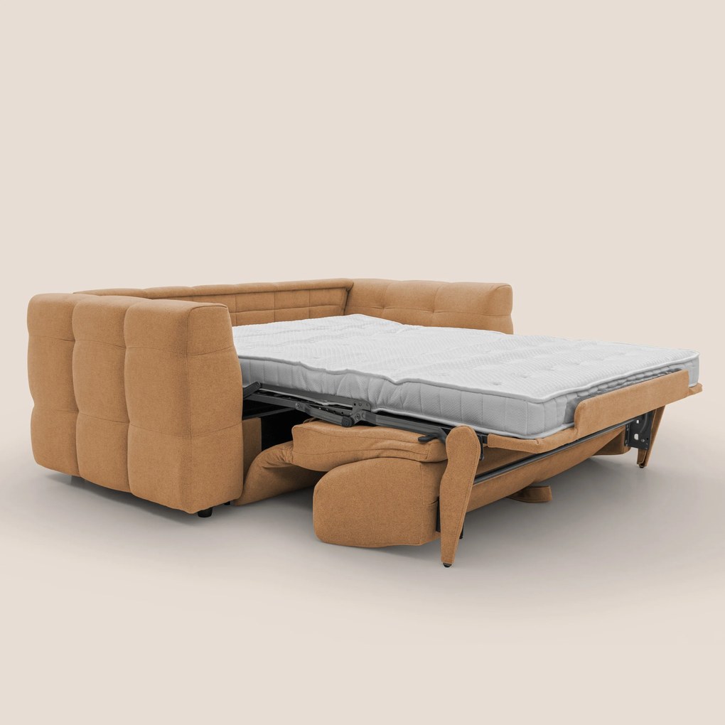 Tender Divano letto matrimoniale dal design innovativo in tessuto bouclet impermeabile T07 arancio