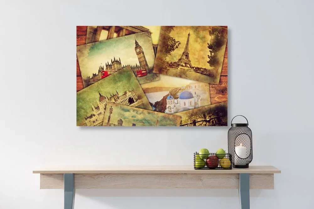 Quadro su tela – Cartolina di metropoli mondiali