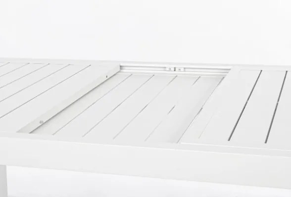 Tavolo In Alluminio Bianco Allungabile Da Esterno 90x160-240 Cm Hilde Bizzotto