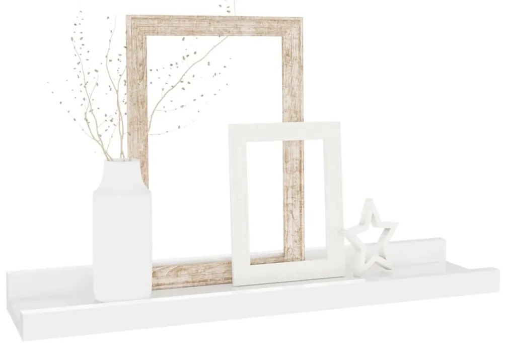 Mensole a muro 4 pz bianco lucido 40x9x3 cm