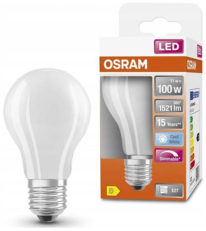 Lampadina LED dimmerabile RETROFIT A60 E27/11W/230V 4000K - Osram