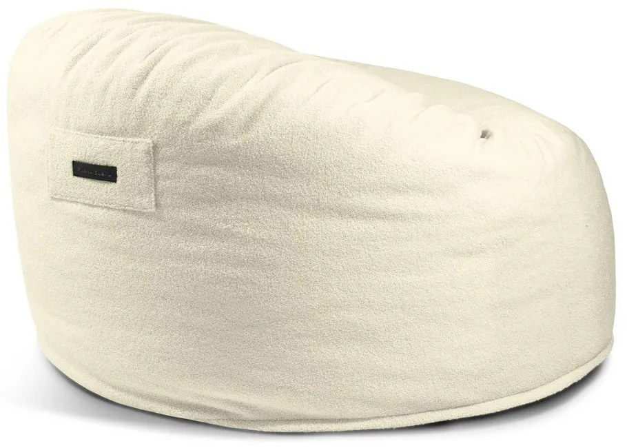 Puof a sacco color crema con rivestimento in bouclé Om 110 – SLOWDOWN