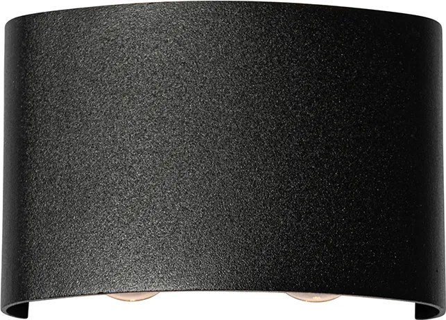 Lampada da parete per esterni nera con LED 4 luci IP54 - Silly