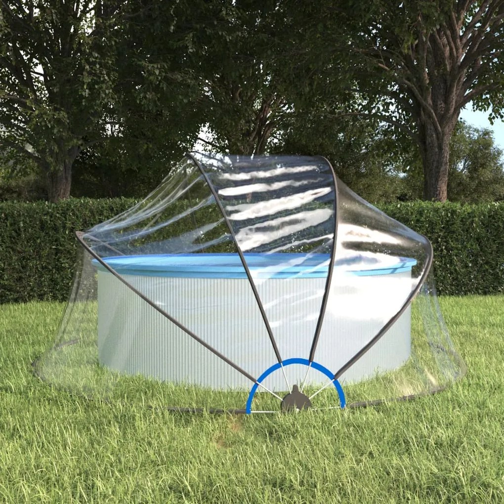 Cupola Per Piscina Rotonda 315x158 Cm Pvc /