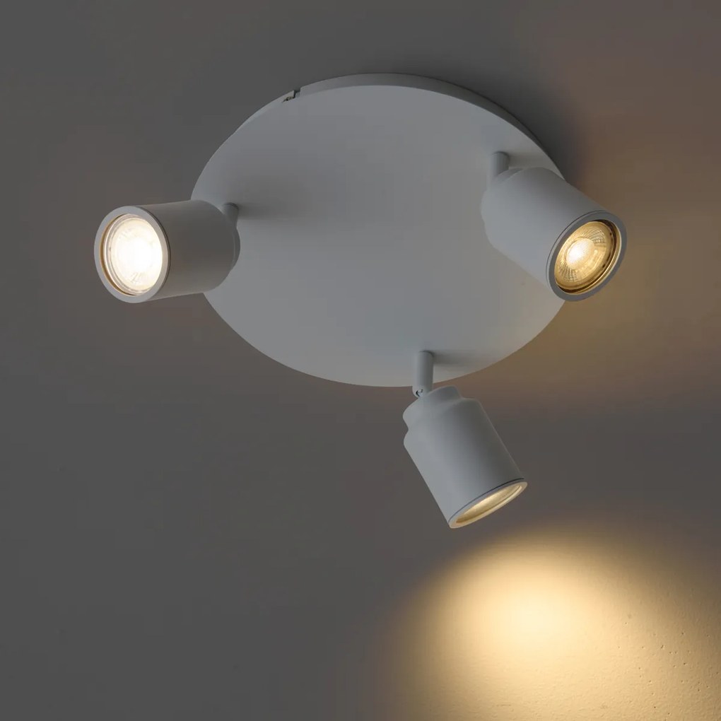 Faretto da bagno moderno bianco 3 luci IP44 - Ducha