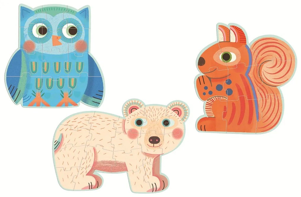 Primo puzzle - nella foresta - 9, 12, 16 pezzi