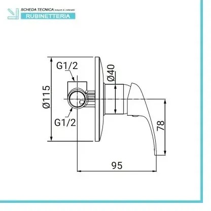 Miscelatore doccia a incasso in ottone cromo Fast