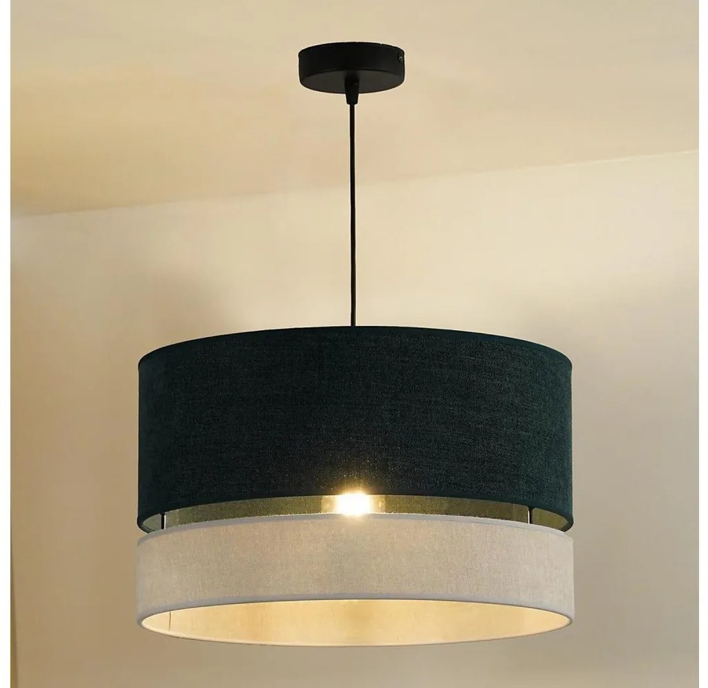 Duolla - Lampadario a sospensione con filo DOUBLE 1xE27/15W/230V diametro 40 cm verde/grigio