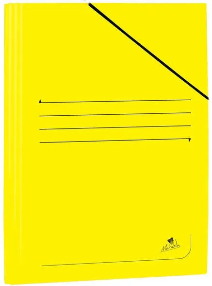 Cartella Mariola Folio in Cartoncino Laminato 500gr/m2 - Misure 34x25cm - Chiusura con Gomma Elastica - Colore Giallo