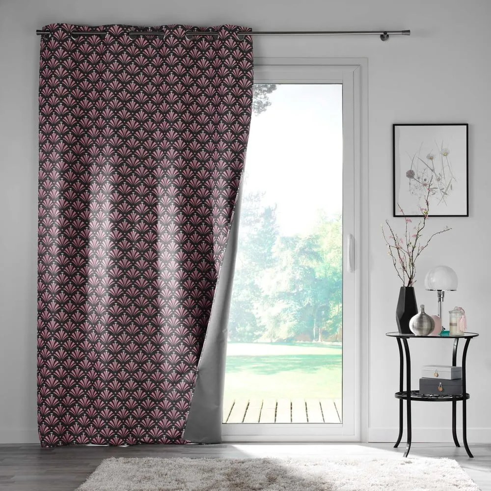 Tenda oscurante rosa-grigio in microfibra 135x260 cm Surya - douceur d'intérieur