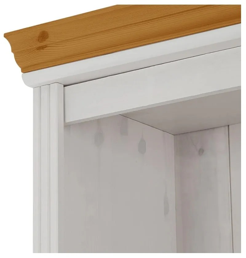 Libreria bianca in pino massiccio 74x223x37 cm Anita – Støraa