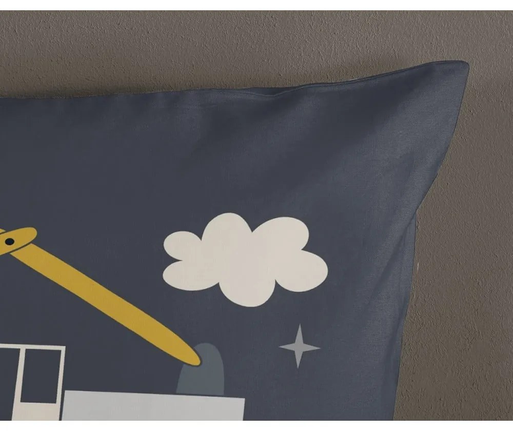 Set copripiumino e federa da bambini grigio in cotone per letto singolo 140x200 cm Rush – Good Morning