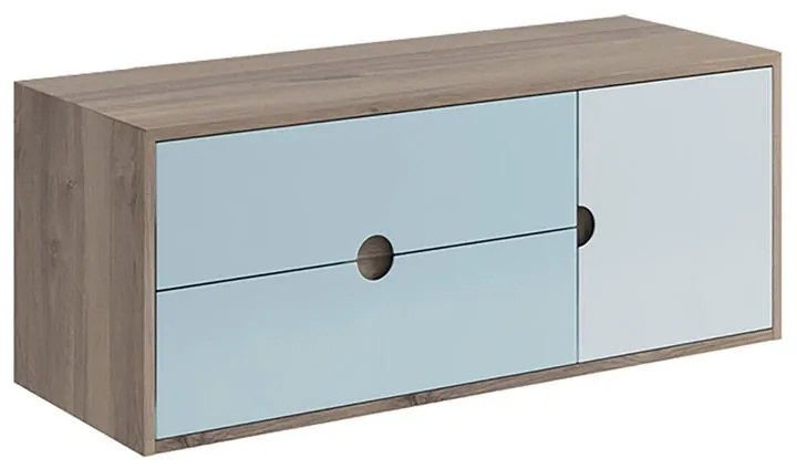 Mobile da bagno sospeso sotto lavabo L 35 x H 48 x P 22 cm blu, 2 cassetti, 1 anta VISOBATH Kompas