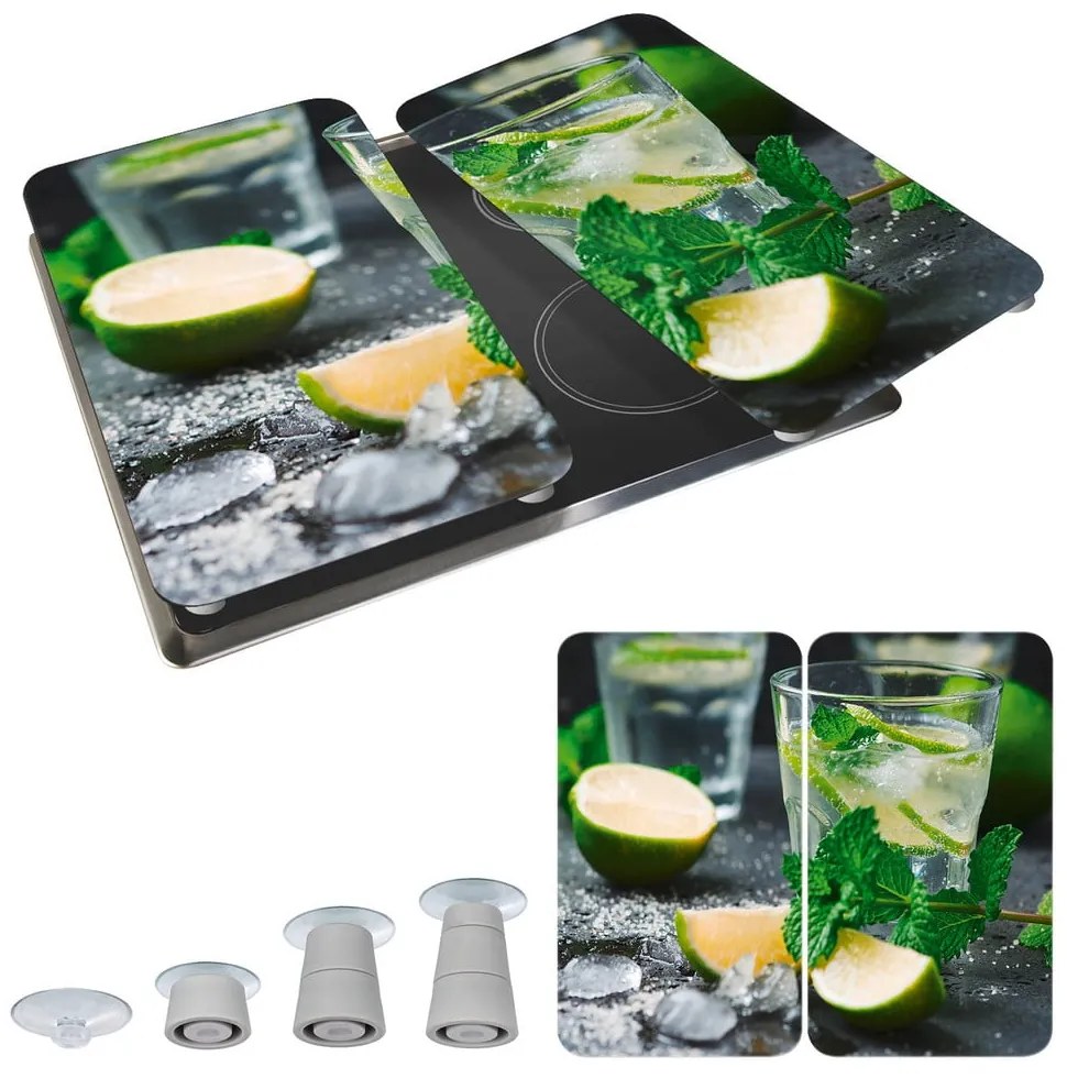 Set di 2 cappe da cucina in vetro con, 52 x 30 cm Mojito - Wenko