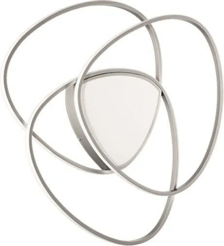 Plafoniera Led ROSE dimmerabile in metallo verniciato Argento D76 cm
