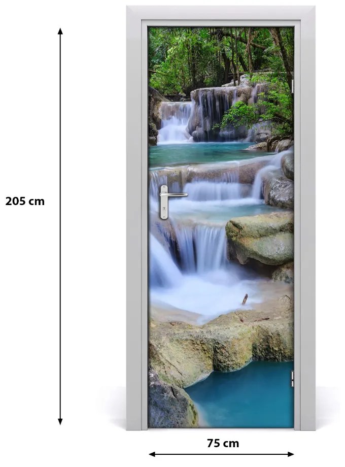 Adesivo per porta Thailandia cascata 75x205 cm