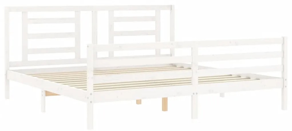 Giroletto con testiera bianco 6ft super king in legno massello