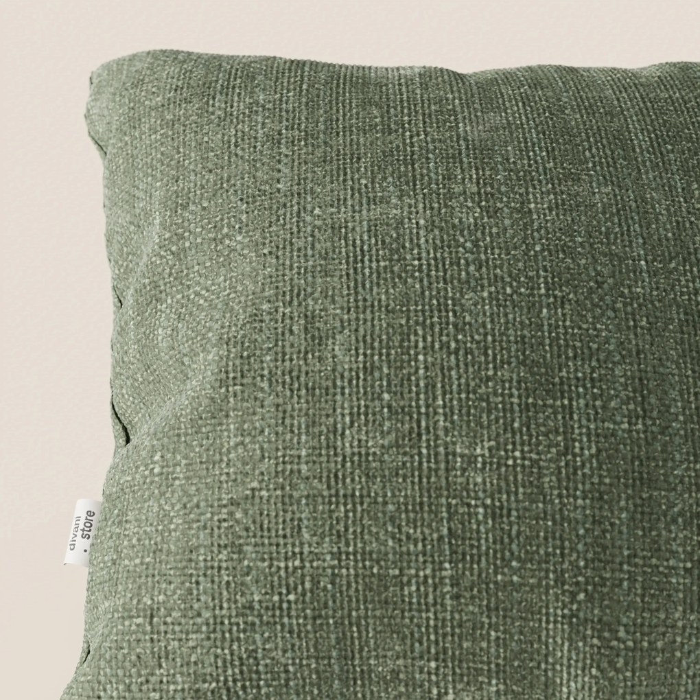 Lyon cuscino disponibile in diversi colori realizzato in morbido tessuto intrecciato impermeabile T06 verde