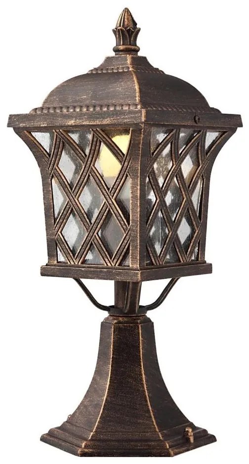 Redo 9953 - Lampada da esterno BREMEN 1xE27/42W/230V IP23 oro/patina