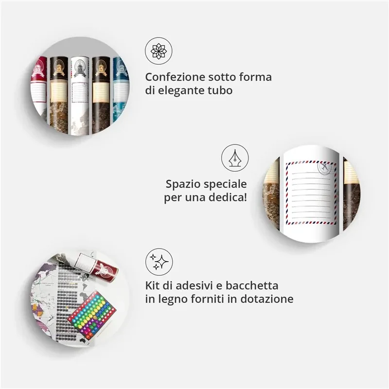 DESINIK Libro Da Grattare Per Adulti E Bambini - Kit Fai Da Te Con 1 Libro Arcobaleno E 4 Strumenti - Serie Landmark City - 29,5x21 Cm