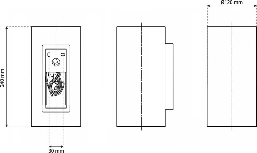 Applique da Parete 2xGU10 Cilindrica Ø120mm in Gesso Pitturabile