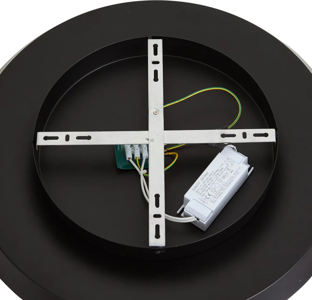 Plafoniera moderna nero opaco con LED dimmerabile a 3 livelli - Sombra