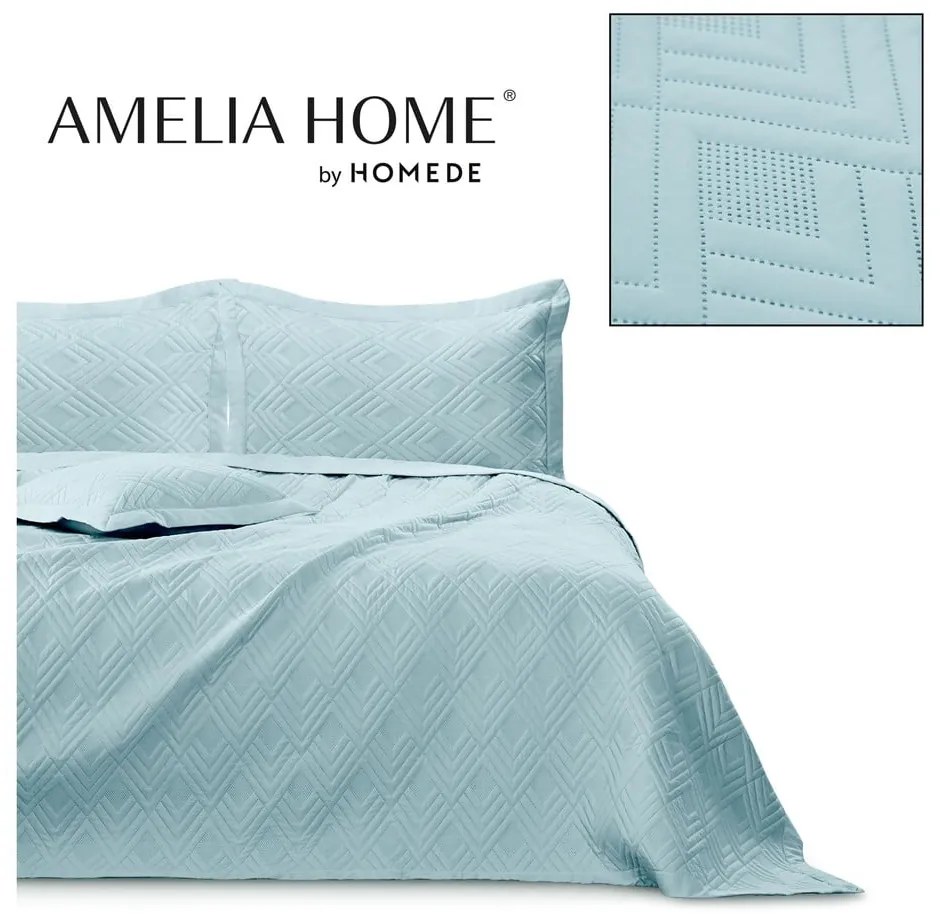 Copriletto azzurro in microfibra con rivestimento trapuntato 220x240 cm Ophelia – Restilo