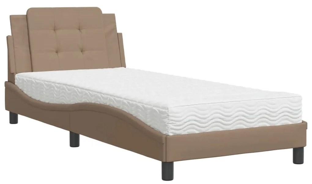 Letto con materasso cappuccino 80x200 cm similpelle