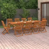 Set Pranzo da Giardino 11 pz in Legno Massello di Acacia 3086990