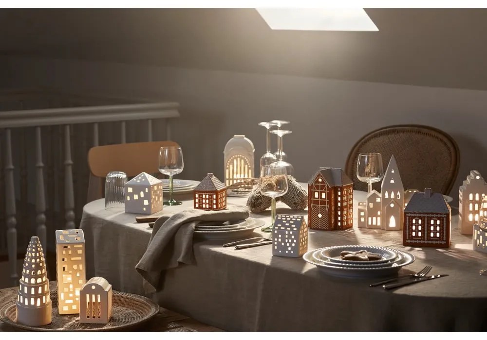 Portacandela in ceramica per lumino Gingerbread Lighthouse – Kähler Design