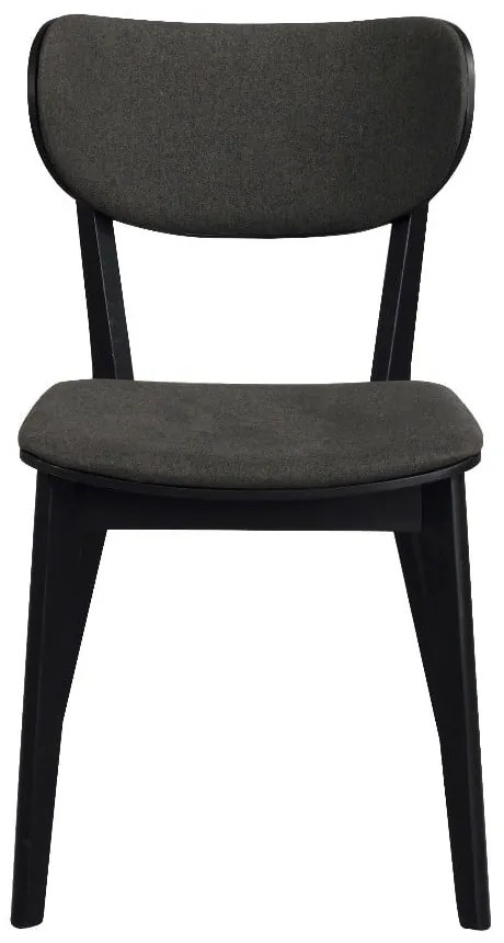 Sedia da pranzo in rovere nero con seduta grigio scuro Cato - Rowico