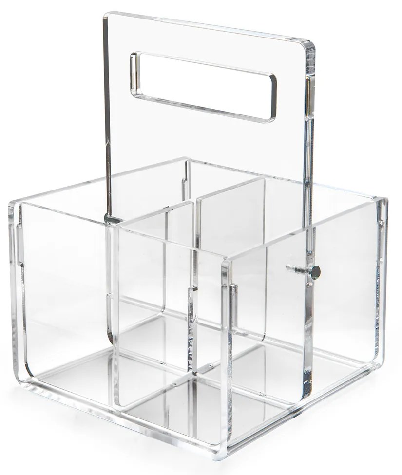 Porta posate 4 scomparti Iplex plexiglass trasparente