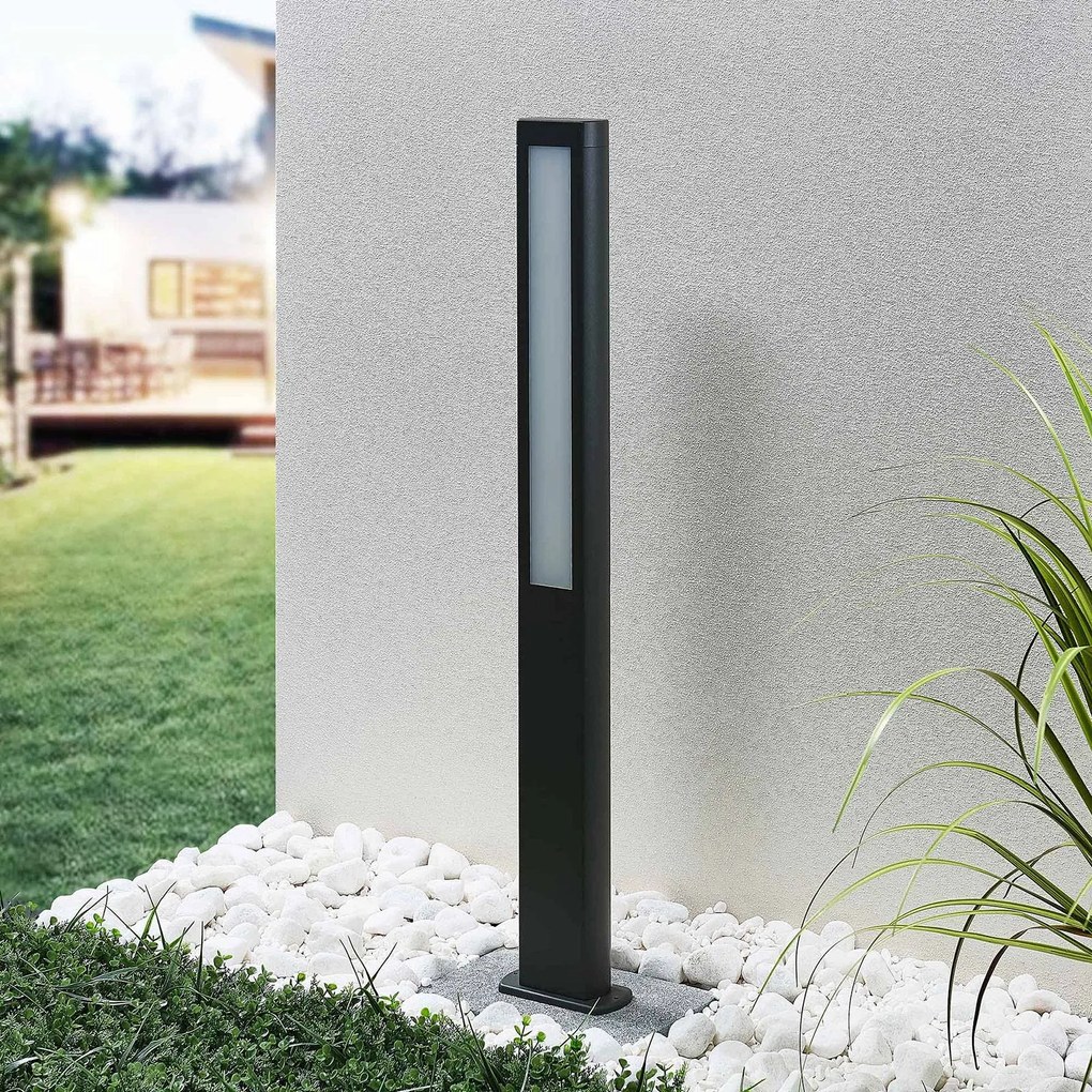 Lampioncino da giardino Mhairi Lucande, Alluminio / Grigio / Zincato, Alluminio, Moderno, Lampada LED da esterni