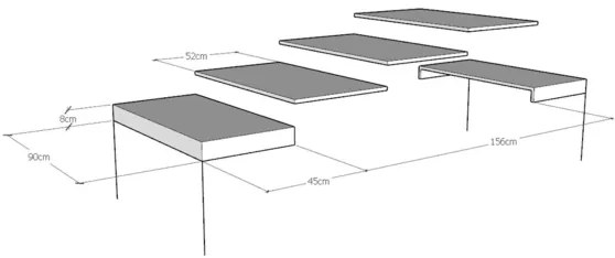 Tavolo TECNO 90X90 Noce allungabile a 246 cm