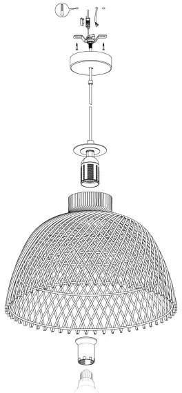 Eglo 43285 - Lampadario a sospensione con filo AUSNBY 1xE27/40W/230V