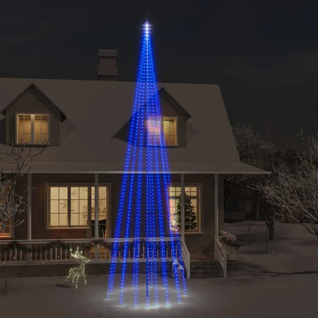 Albero di Natale Pennone con LED di diverse intensità e altezze, Blu / 800 cm / 1134